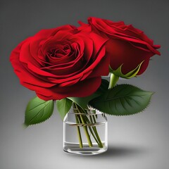 Red roses. Floral arrangement, bouquet of garden flowers. Can be used for invitations, greeting, wedding card.