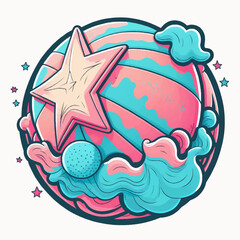 Basketball logo design for women or girls team. Vector illustration