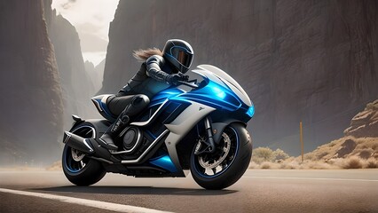 Obraz na płótnie Canvas Image of a modern motorcycle, generative AI