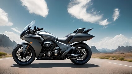 Image of a modern motorcycle, generative AI