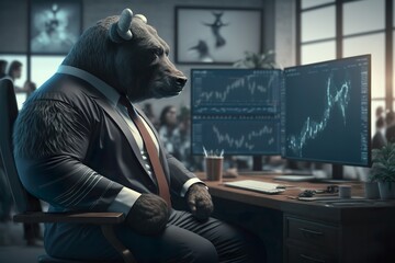 Stock bear market trading concept. Fail. Generative AI	

