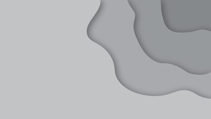 Stylish abstract background with gray paper cut shapes. Elegant wave design layout for business banner template, poster and invitation.