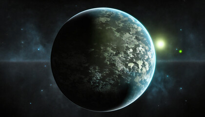 Exoplanet similar to Earth in space - Space wallpaper - Generative AI