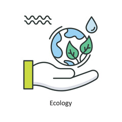 Ecology Vector Filled Outline Icon Design illustration. Ecology Symbol on White background EPS 10 File