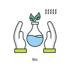 Obraz premium Bio Vector Filled Outline Icon Design illustration. Ecology Symbol on White background EPS 10 File