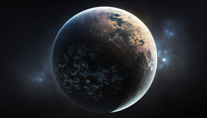Obraz na płótnie Canvas Exoplanet similar to Earth in space - Space wallpaper - Generative AI