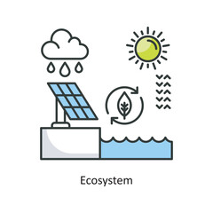 Ecosystem Vector Filled Outline Icon Design illustration. Ecology Symbol on White background EPS 10 File