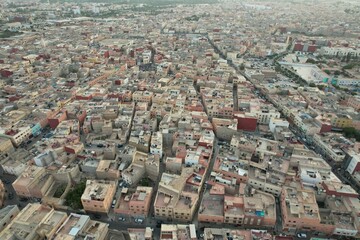 Obraz premium City images captured by drones in the Moroccan city of Dcheira