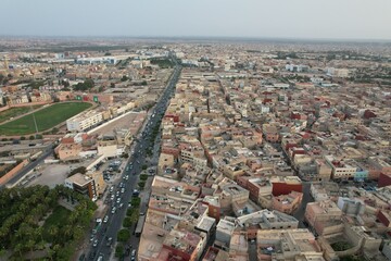 Obraz premium City images captured by drones in the Moroccan city of Dcheira