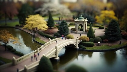 central park tilt shift aerial view generative ai