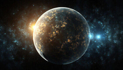 Exoplanet similar to Earth in space - Space wallpaper - Generative AI