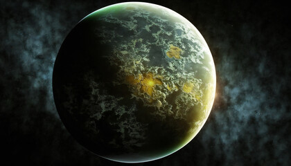 Naklejka na ściany i meble Exoplanet similar to Earth in space - Space wallpaper - Generative AI