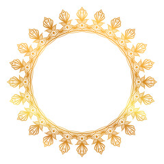golden circle frame with mandala motif