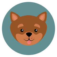 PNG image dog icon in a circle with transparent background