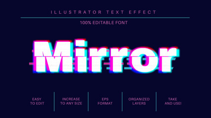 Neon glitch editable text effect