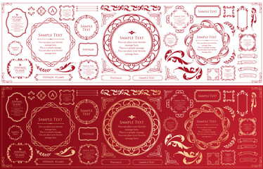 高級感のあるカードデザイン。アンティークな装飾デザイン。エレガントな縁の模様。