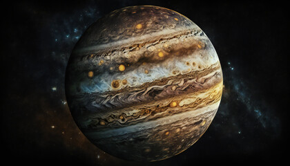 Planet similar to Jupiter in space - Space wallpaper - Generative AI