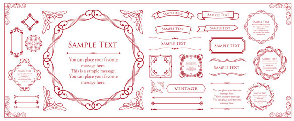 高級感のあるカードデザイン。アンティークな装飾デザイン。エレガントな縁の模様。