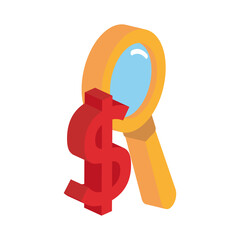 3d magnifying glass icon png image with transparent background