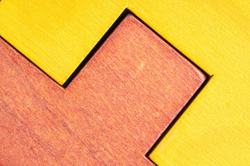 Abstract wooden background. Different shapes wooden blocks.