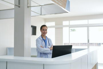 Fototapeta premium Healthcare and Medicine! The hospital pre op room, nurses station and patient prep areas.