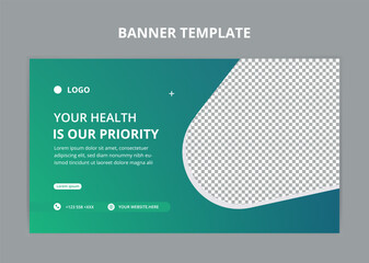 Medical health care web banner template 