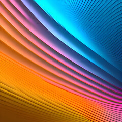 Multicolored wavy 3d pattern, colorful original background. Generative AI