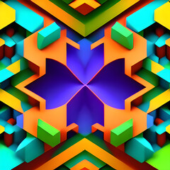 geometric abstract multicolored background pattern. Generative AI