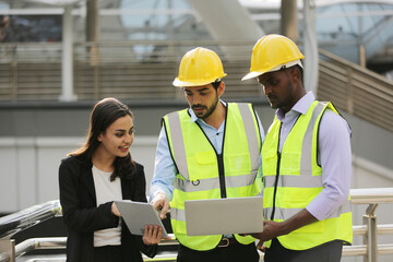 Meeting, planning and strategy of business woman, team leader or manager talking of KPI goal