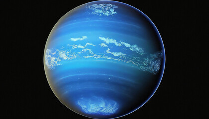 Planet similar to Neptun in space - Space wallpaper - Generative AI