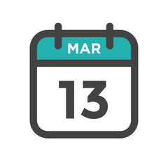 March 13 Calendar Day or Calender Date for Deadlines or Appointment