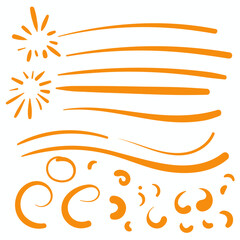 Fototapeta na wymiar Orange Swirls Swash Logo Ornament Designs