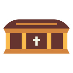 coffin flat icon style