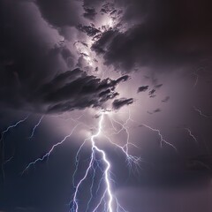Fototapeta na wymiar Minimalist storm over the Great Plains. Generative ai