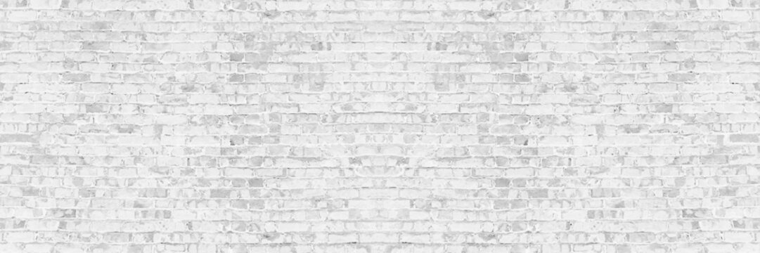 Gray brick vector grunge wall for background. Panorama view brick wall image. 