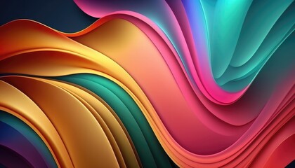 3D Abstract colorful wave Background, AI generated