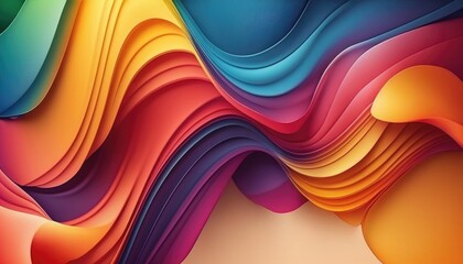 3D Abstract colorful wave Background, AI generated