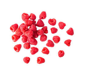 ripe raspberries isolated on transparent png