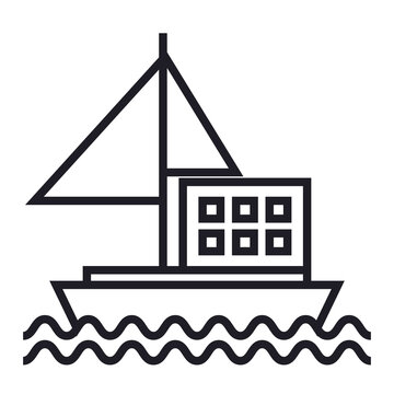 Line ship icon PNG image with transparent background