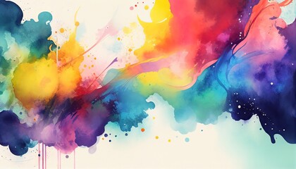 Watercolor paint splash ink background. Generative AI