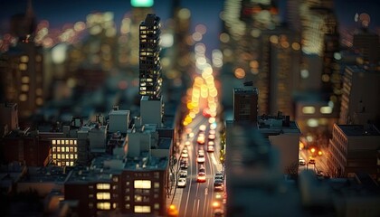 New York city aerial skyline  tilt shift generative ai