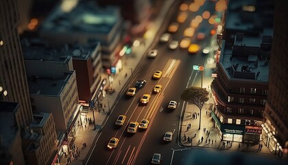 New York city aerial skyline  tilt shift generative ai