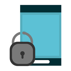 png image of padlock icon on top of a cell phone with transparent background