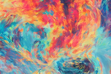Fotobehang Mix van kleuren Abstract colorful oil paint background