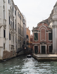 Obraz premium Beautiful charming facade of an old building in Venice, Italy