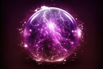 Magic crystal balls, fantasy energy spheres with light effect.