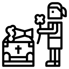 funeral line icon style