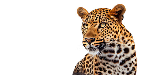 leopard in front on a transparent background. generative AI - obrazy, fototapety, plakaty