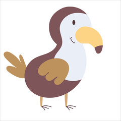 Vector cartoon toucan. African animal. funny kind toucan. Funny cute Adorable little african animal for fashion print, kids wear, nursery, poster, invitation, greeting card design