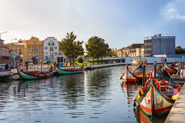 Fototapeta premium Boats called moliceiros at the Canal Central